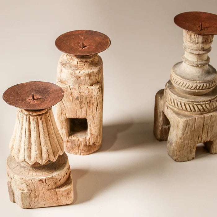 Vintage Indian Table Leg Candlestand - Few and Far - Decorative Objects