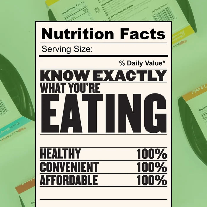 Weight Loss Meal Plan nutrition facts graphic showing healthy, convenient, and affordable prepared meals
