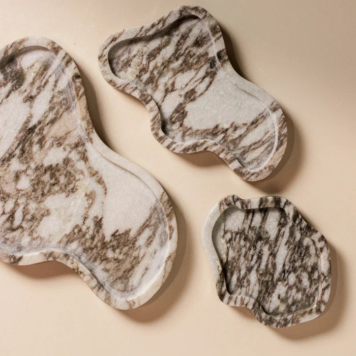 Whisper Marble Tray - Few and Far - Decorative Trays