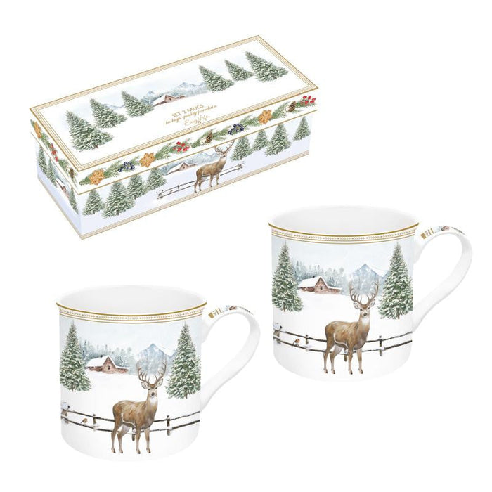 WHITE FOREST KRŪZES 300ML, KOMPL.2GAB, PORCELĀNS, DĀVANU KASTĒ