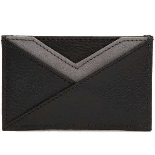 This WOLF Black Howard 7CC Card Holder features a pebble textured finish.