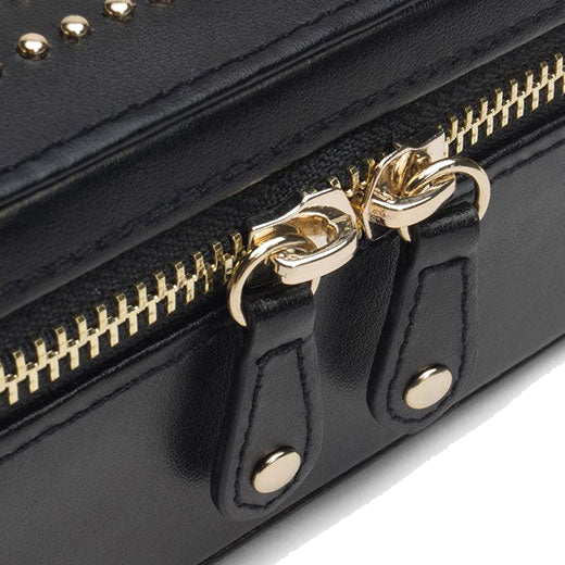 This WOLF 1834 Black Marrakesh Zip Jewellery Case is crafted in plain leather.
