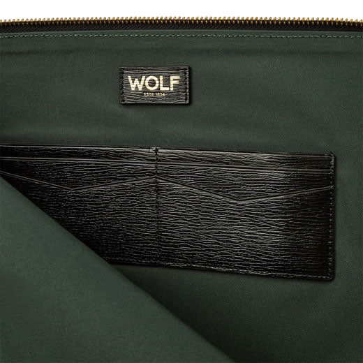 WOLF 1834's Black 'W' Laptop Sleeve features four internal card slots.