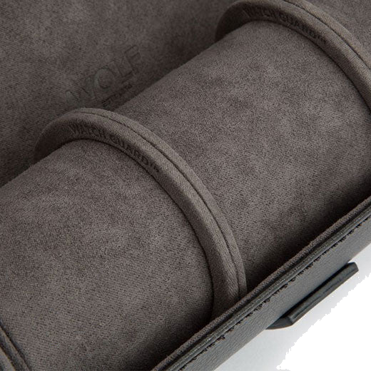 Black/Grey Blake Triple Watch Roll with Capsule designed by WOLF 1834.