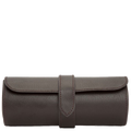 The WOLF 1834 Brown Blake Triple Watch Roll with Capsule has been crafted out of smooth leather.