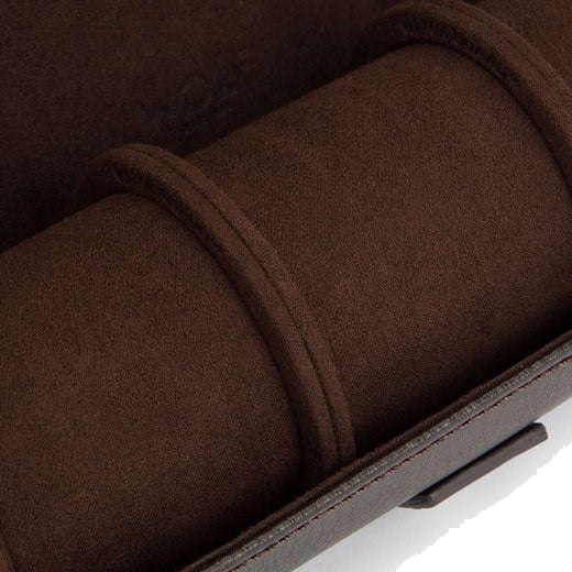 Brown Blake Triple Watch Roll with Capsule designed by WOLF 1834.