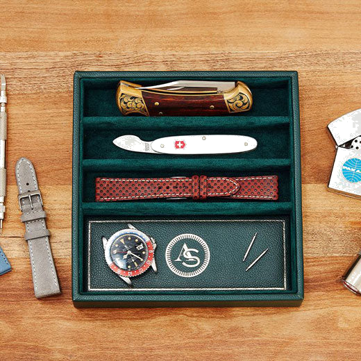 Green Analog/Shift Vintage Watch Strap Tray designed by WOLF 1834.
