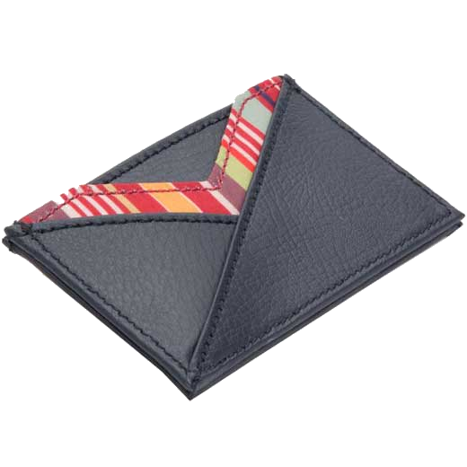 This WOLF Navy Howard 7CC Card Holder has been lined with ultrasuede.