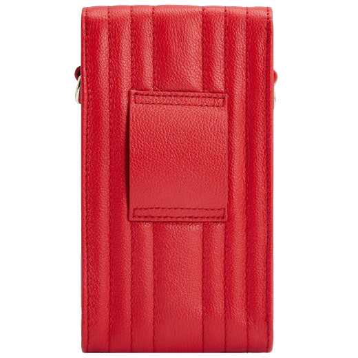 This WOLF 1834 Red Mimi Phone Case with Lanyard & Wristlet is lined with a black faux suedette material.