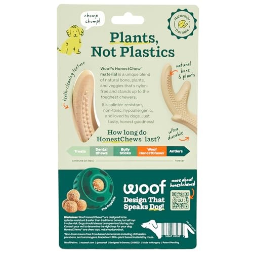 WOOF HonestChew Antler Dog Toy