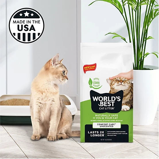 World's Best Cat Litter Comfort Care Unscented, Clumping, 15lb
