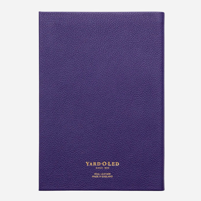 Back view of the Yard-O-Led Sampson A5 Luxury Purple Leather Notebook.
