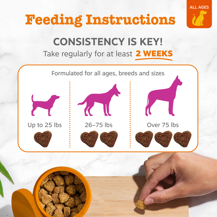 Zesty Paws Hemp Elements Calming Bites, Turkey Flavor, 90ct for Dogs