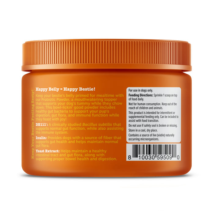 Zesty Paws Probiotic Powder, Pumpkin Flavor, 150g Jar for Dogs