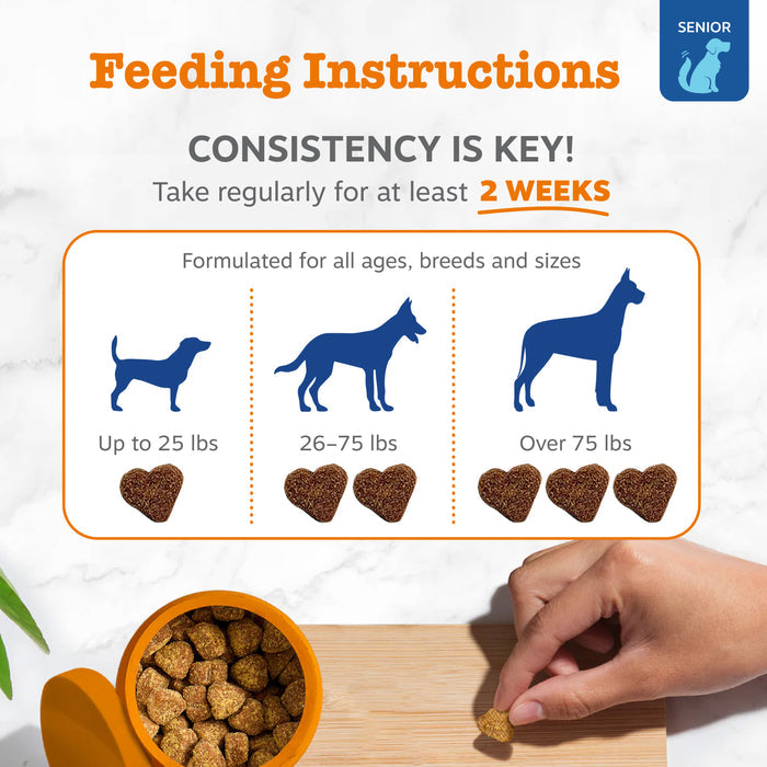 Zesty Paws Senior Advanced 11-in-1 Multivitamin Bites, Chicken Flavor, 90ct for Dogs