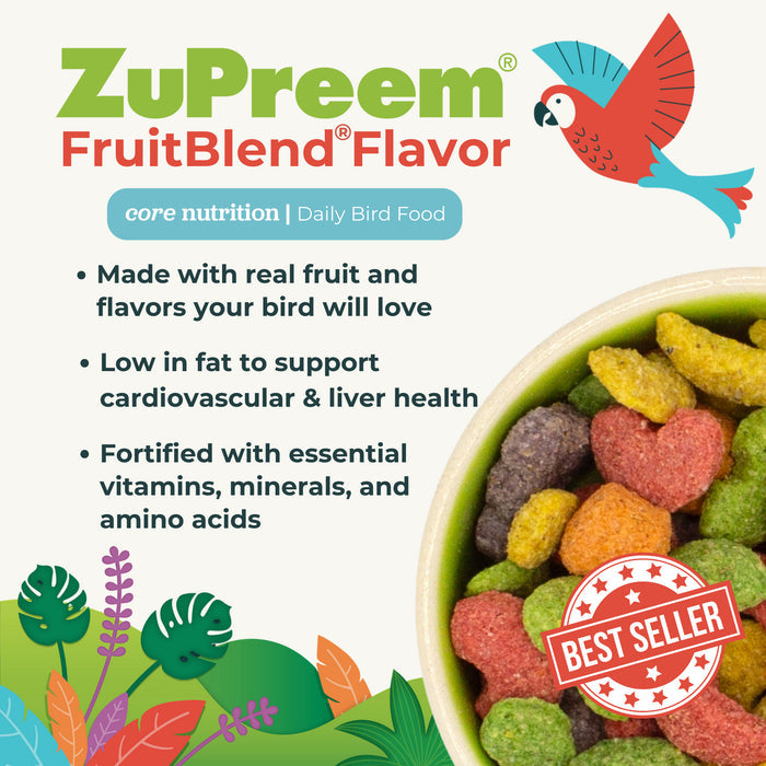 Zupreem Fruitblend - Parrots & Conures - 10lb