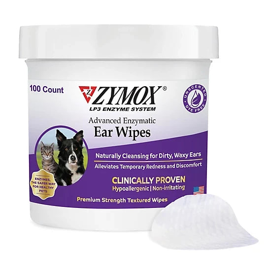 Zymox Advanced Enzymatic Ear Wipes for Dogs & Cats, 100 ct.