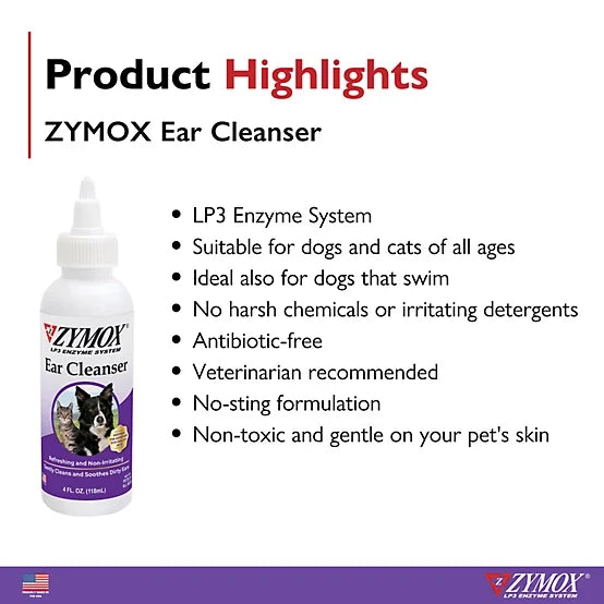 Zymox Cruelty-Free Pet Ear Cleanser for Dogs and Cats, 4 oz.