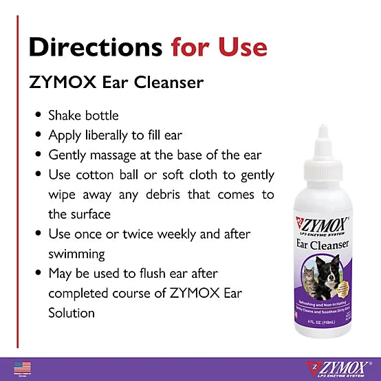 Zymox Cruelty-Free Pet Ear Cleanser for Dogs and Cats, 4 oz.