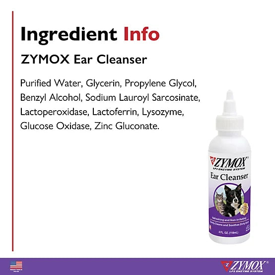 Zymox Cruelty-Free Pet Ear Cleanser for Dogs and Cats, 4 oz.